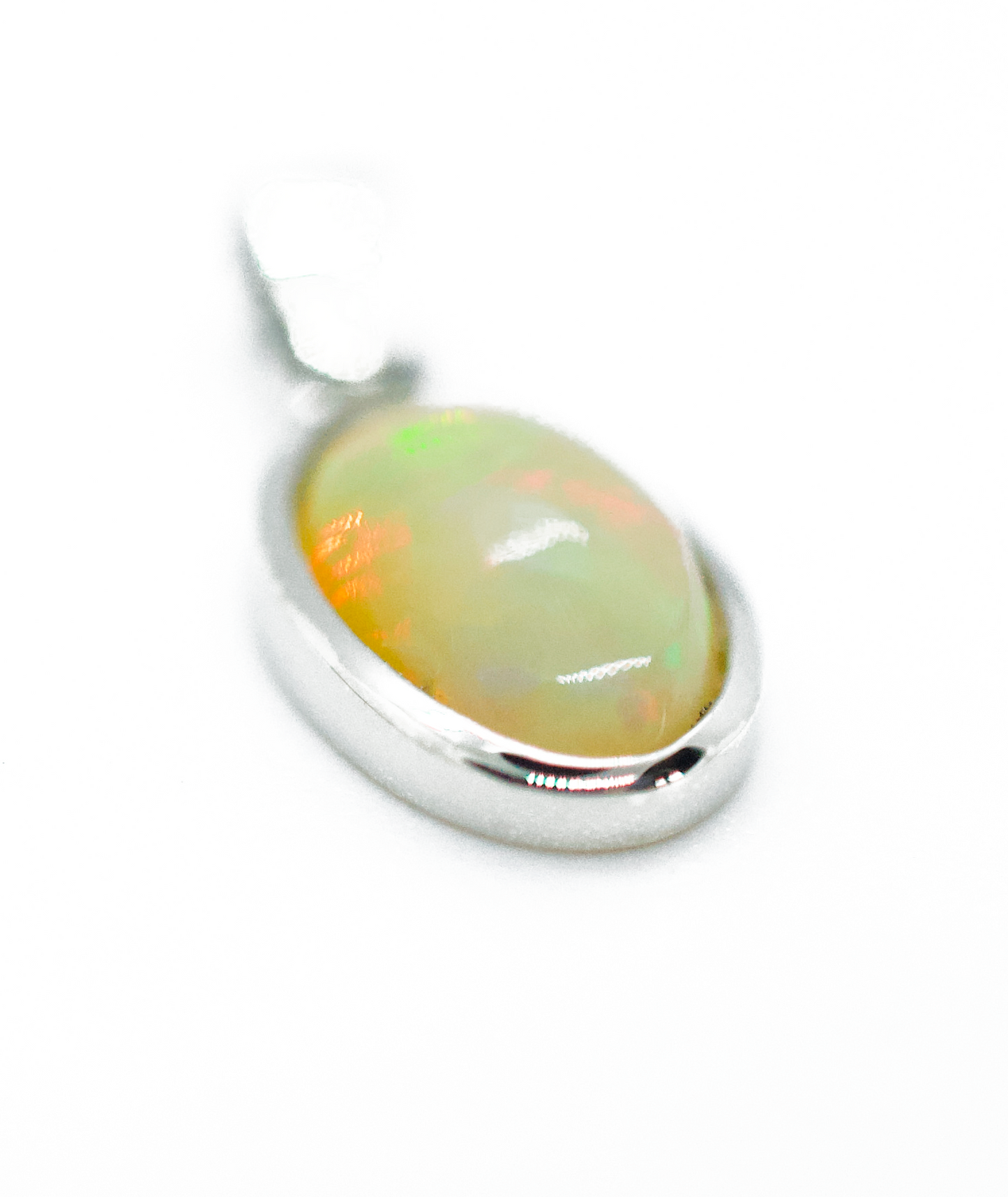 Small Ethiopian Opal Silver Necklace #8