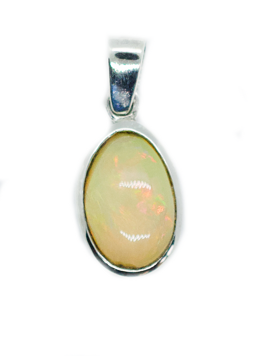 Small Ethiopian Opal Silver Necklace #2