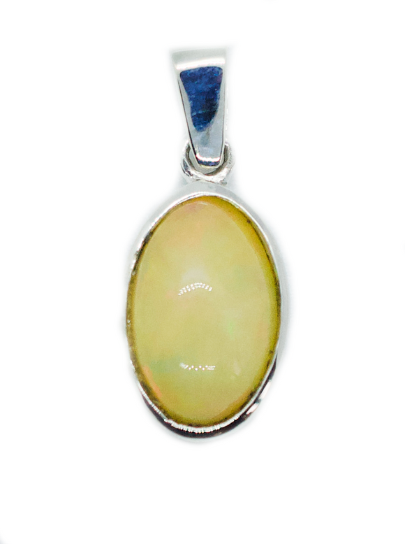 Small Ethiopian Opal Silver Pendant Necklace #3