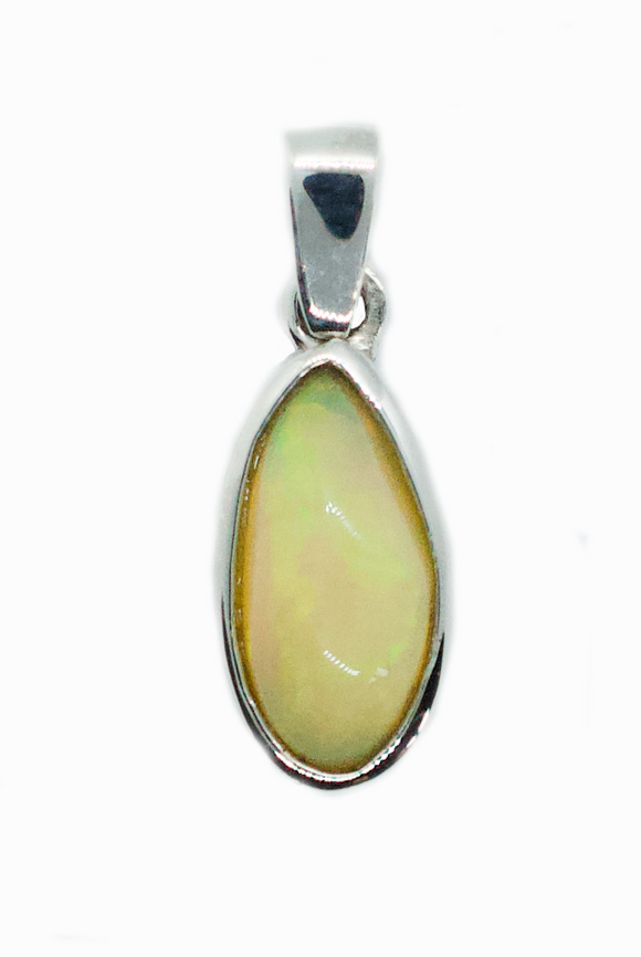 Small Ethiopian Opal Silver Necklace #7