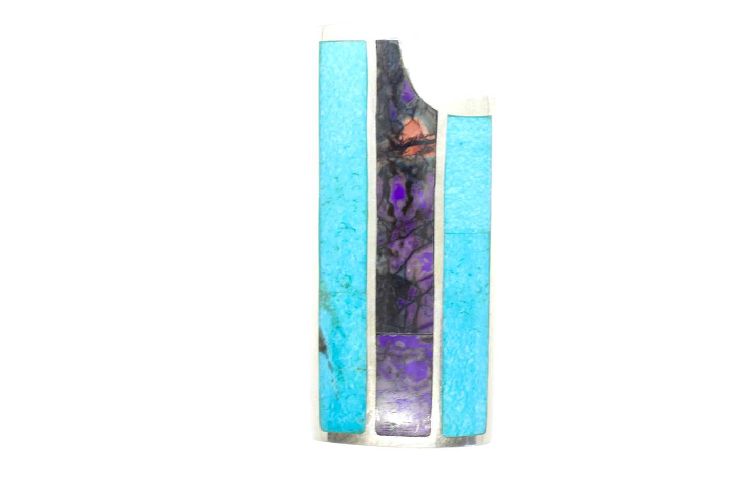 Sterling Silver Turquoise & Sugilite Small Lighter Cover