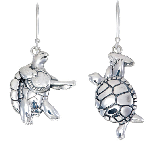 Sterling silver Grateful Dead Terrapin Station turtle earrings