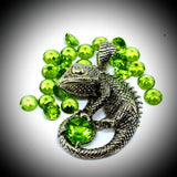 Cosmic Chameleon with Peridot Silver Necklace