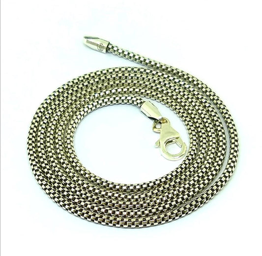 Sterling Silver round box chain 2mm diameter 28" long