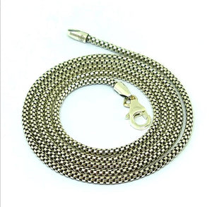 Sterling Silver round box chain 2mm diameter 28" long