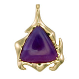 18k Gold Free Form Purple Sugilite Pendant Necklace