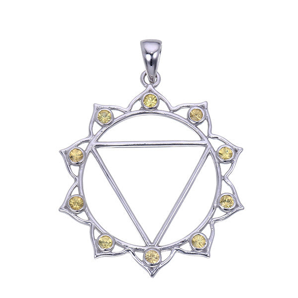 7 Chakras: Sterling Silver and Yellow Citrine Solar Plexus Chakra Pendant - Jai 108 Presents