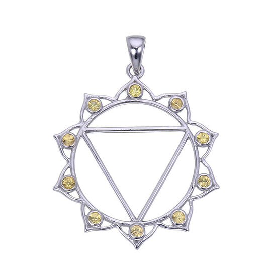 7 Chakras: Sterling Silver and Yellow Citrine Solar Plexus Chakra Pendant - Jai 108 Presents