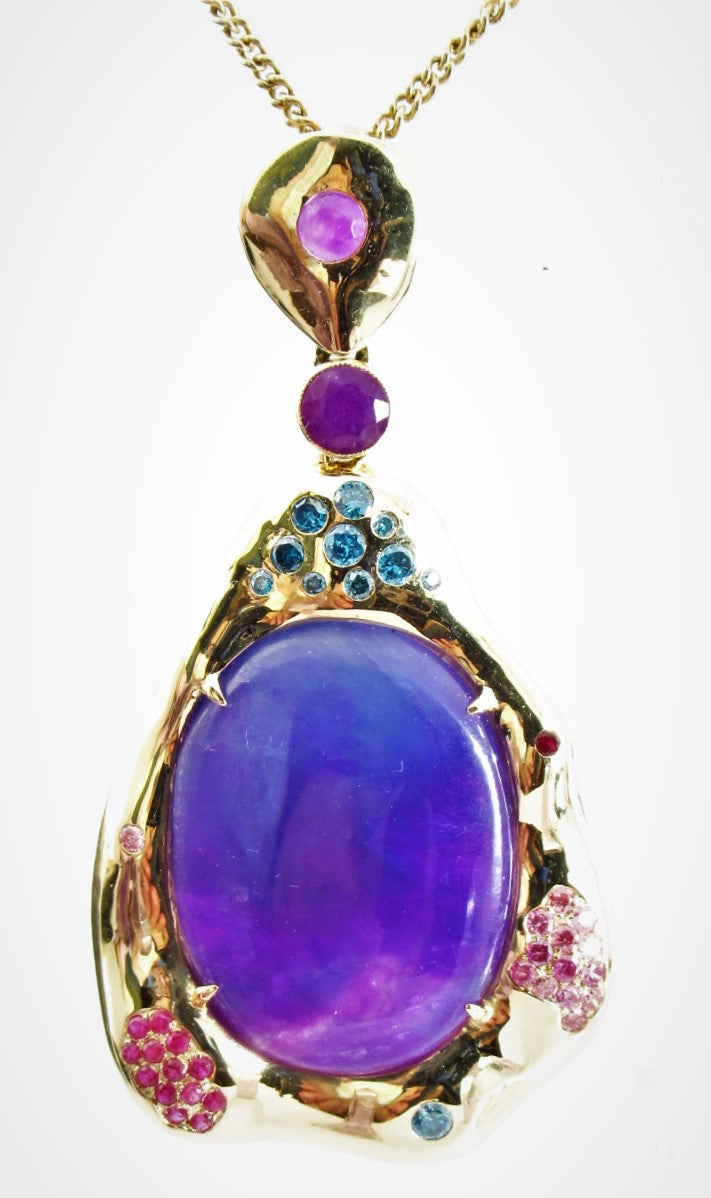 18k Gold Sugilite Dream Pendant