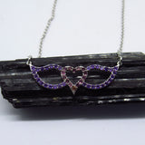 Signature Heart and Wings Necklace Featuring Garnet and Amethyst