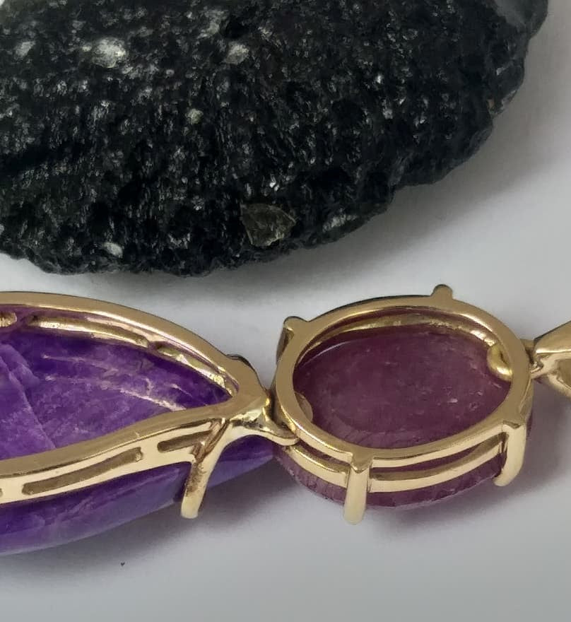 Dancing Spirit Sugilite and Ruby Pendant