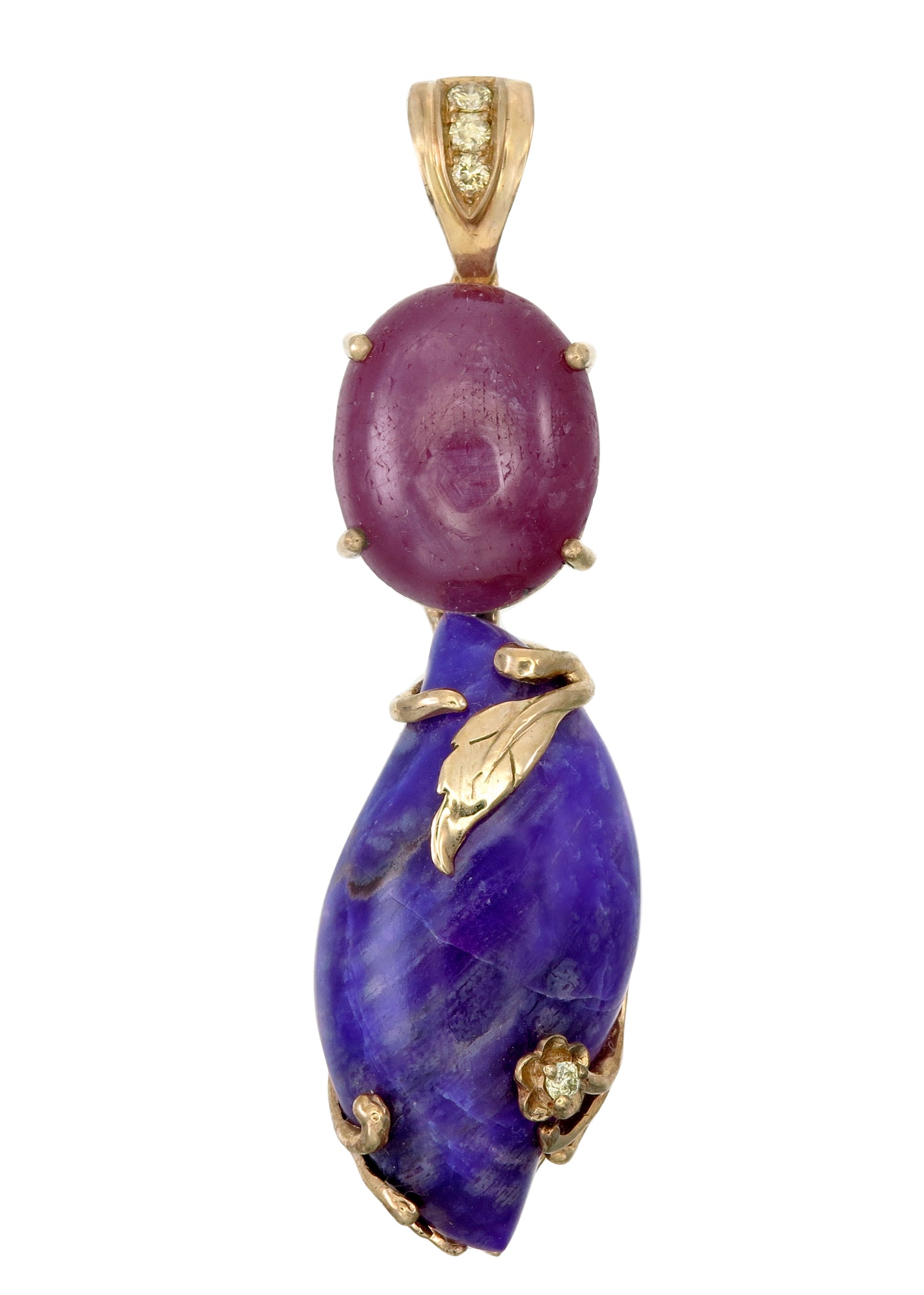 Dancing Spirit Sugilite and Ruby Pendant