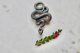 Blue Sapphire Sterling Silver Snake Serpent Necklace