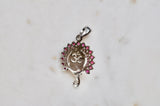Small Jai Ganesha Sterling Silver Pendant with Rubies