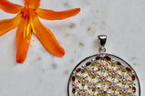 Flower of Life with Citrine, Garnet, & Rhodolite Sterling Silver Necklace