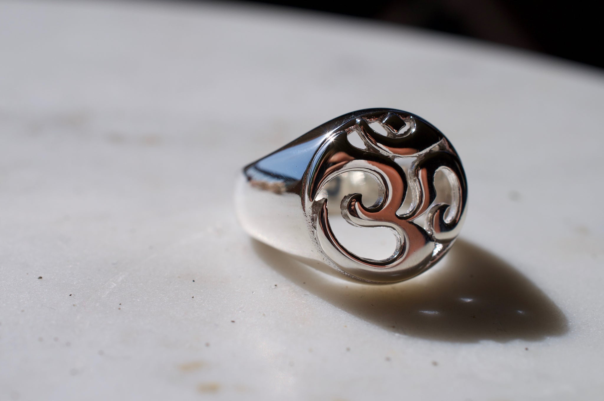 432 Hertz Om Sterling Silver Ring Jai 108 Presents