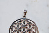 Marquis Flower of Life Sterling Silver Necklace Featuring Garnet and Rhodolite Garnet