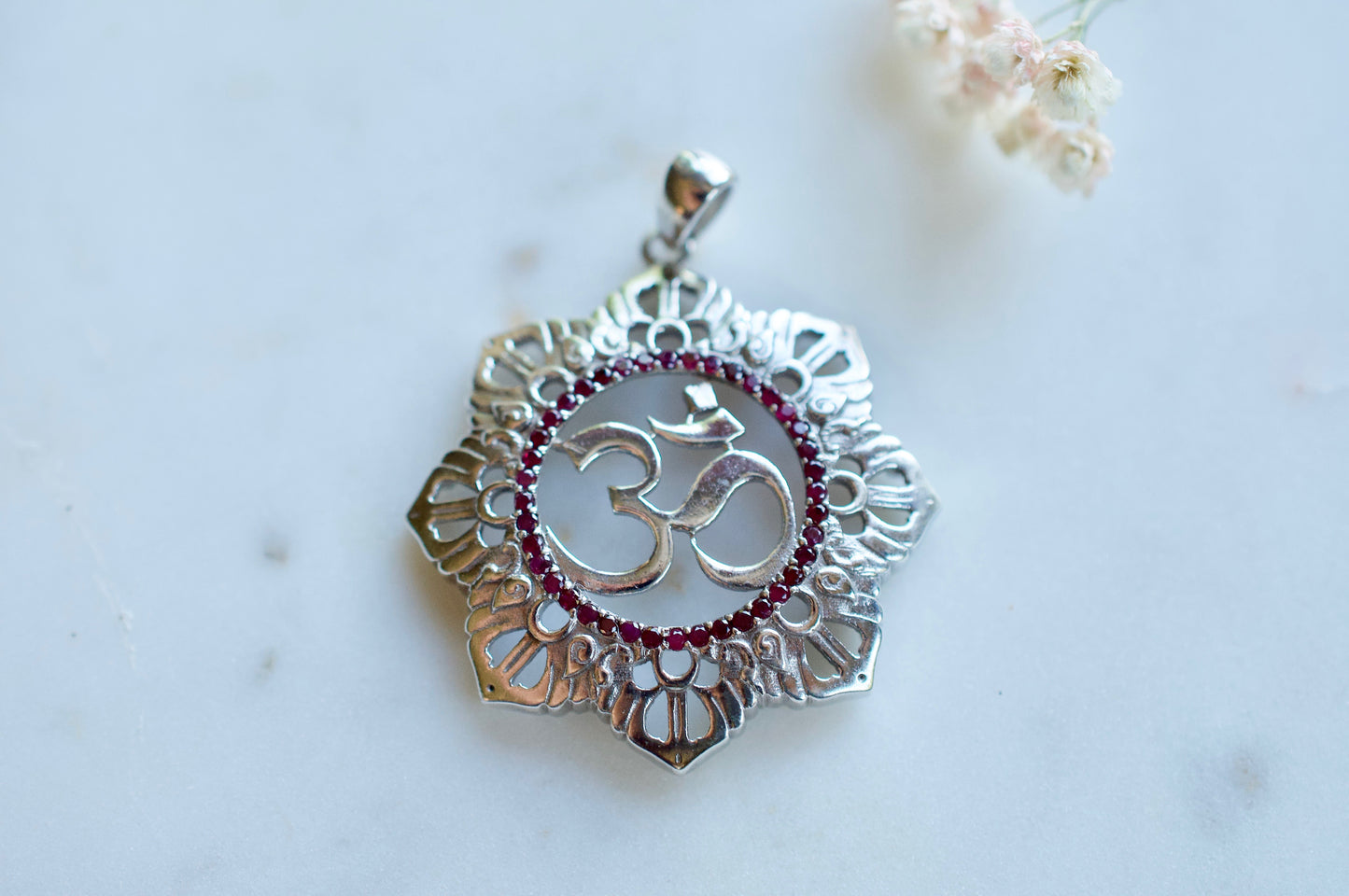 Gayatri Om Sterling Silver Pendant spiritual jewelry sacred 