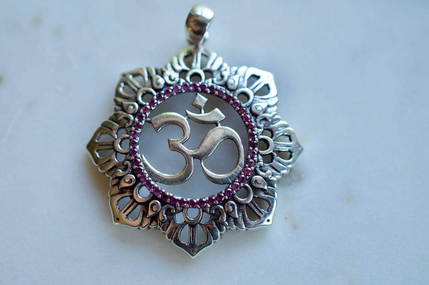 Gayatri Om Sterling Silver Pendant