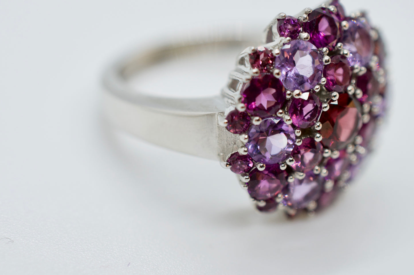 Althea Garnet & Amethyst Mandala Ring