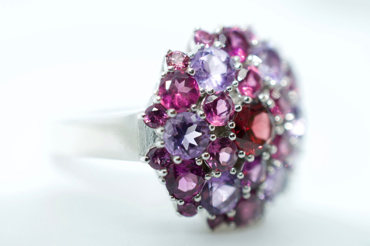 Althea Garnet & Amethyst Mandala Ring