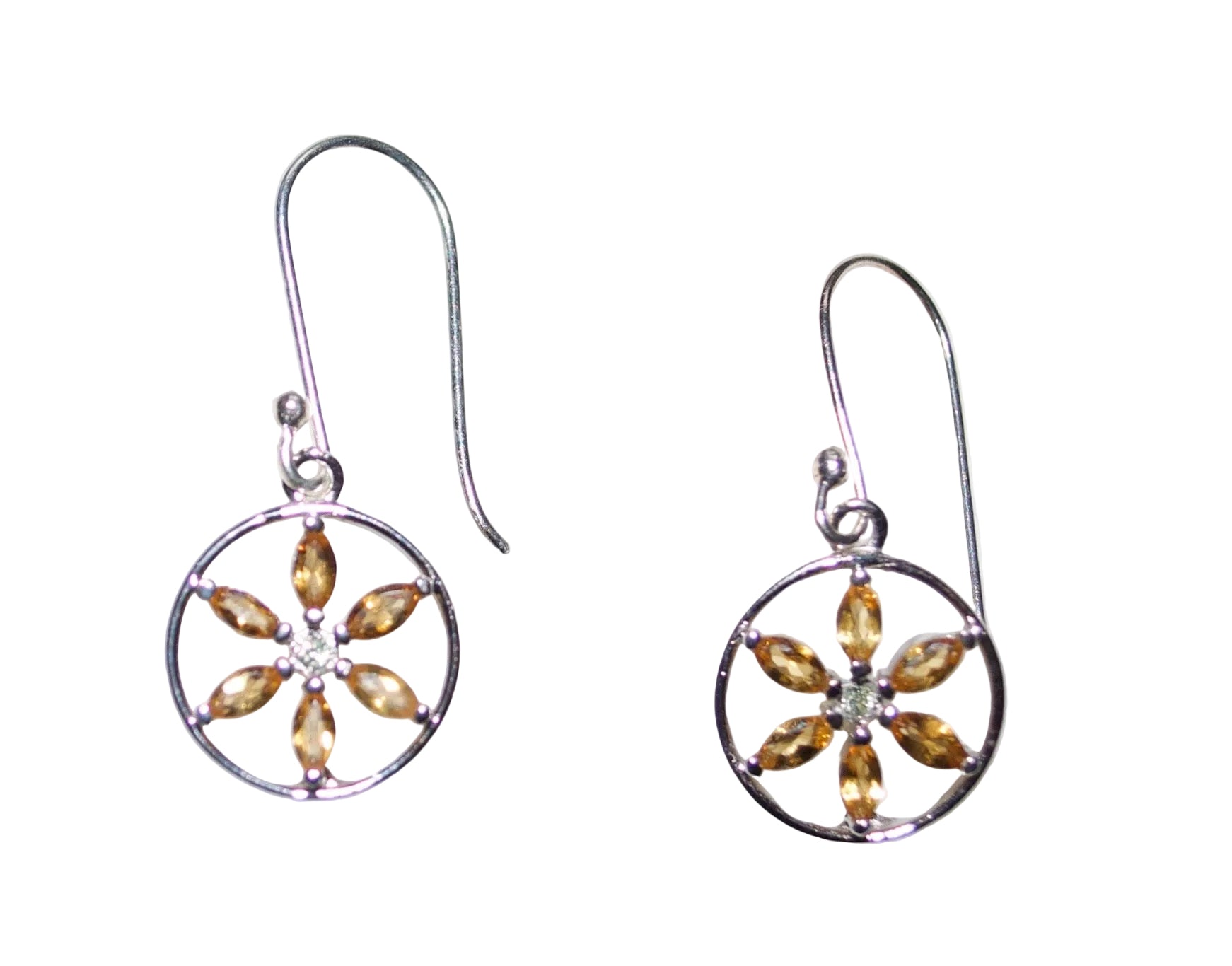 citrine evangeline flower of life earrings