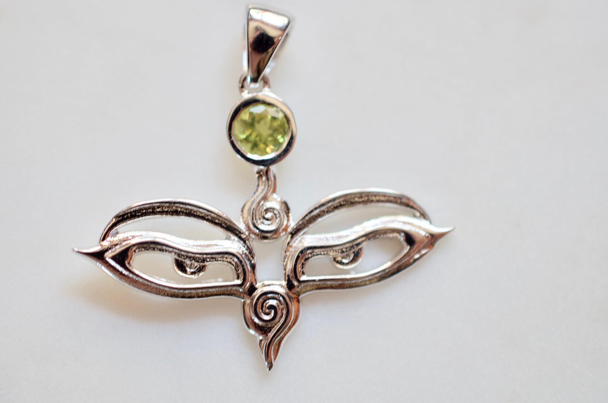 Eyes of the World Peridot Sterling Silver Pendant Plus Seva Donation