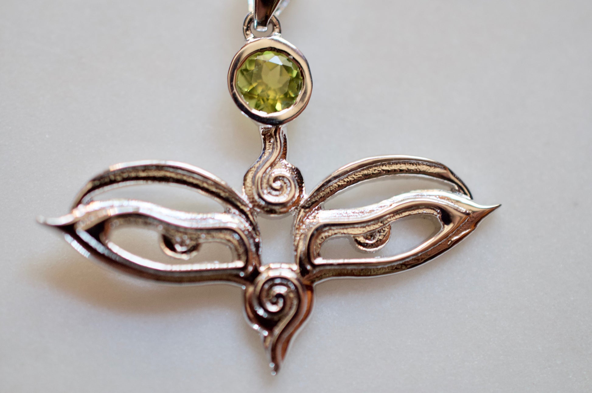 Eyes of the World Peridot Sterling Silver Pendant Plus Seva Donation