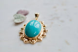 The Sky Was Yellow 10K Gold Amazonite Pendant Necklace Set in Yellow Sapphire Lotus