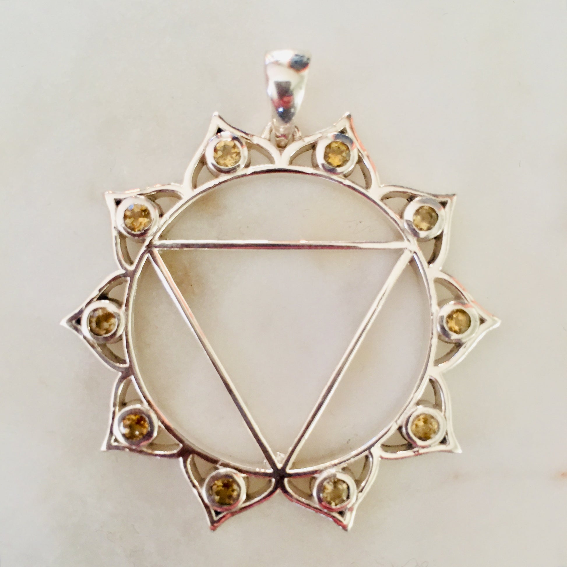 7 Chakras: Sterling Silver and Yellow Citrine Solar Plexus Chakra Pendant