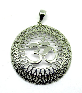 om sterling silver pendant