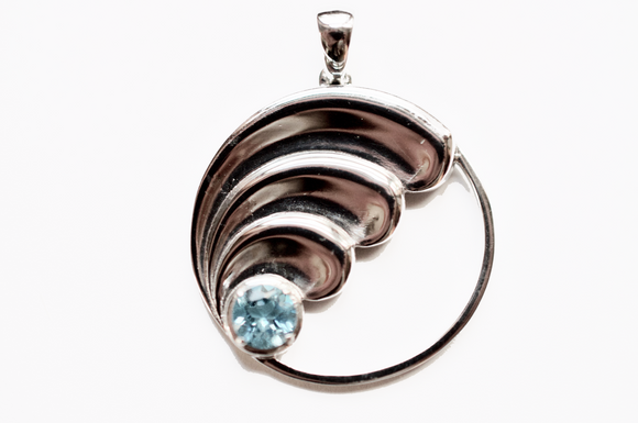 Ocean Wave Sterling Silver Pendant & Necklace (Plus 4ocean Donation)