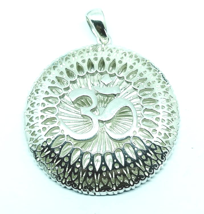 Om Matrix Sterling Silver Necklace