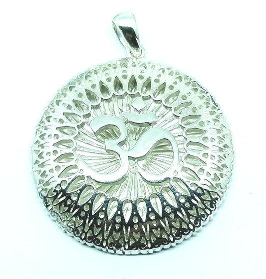 Om Matrix Sterling Silver Necklace