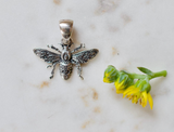 Small Sterling Silver Bee Charm or Pendant