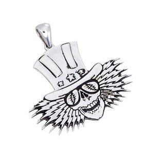 Grateful Dead Uncle Sam Sterling Silver Pendant Necklace