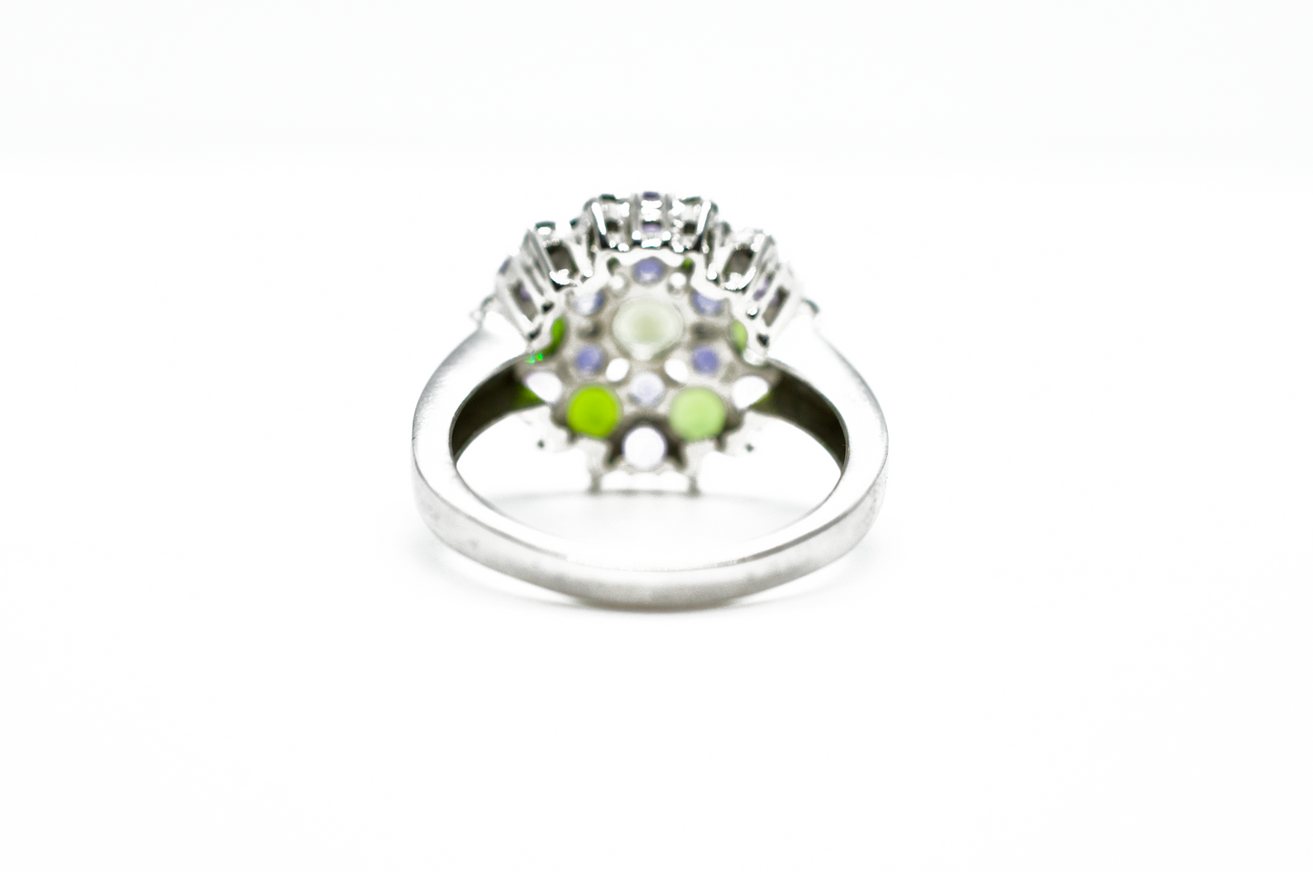 Elisabetta Peridot & Amethyst Mandala Sterling Silver Ring