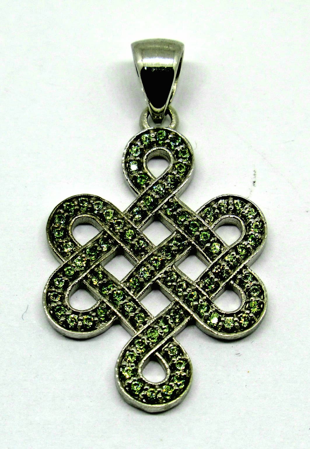 Alexandrite Shrivatsa Endless Knot Sterling Silver Pendant