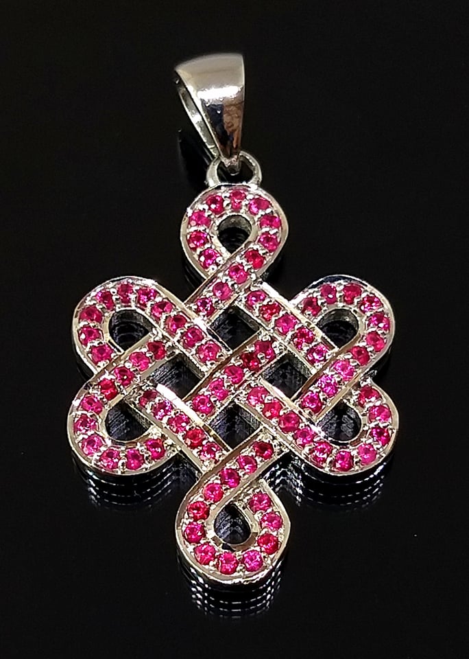 Ruby Srīvatsa Endless Knot Sterling Silver Pendant