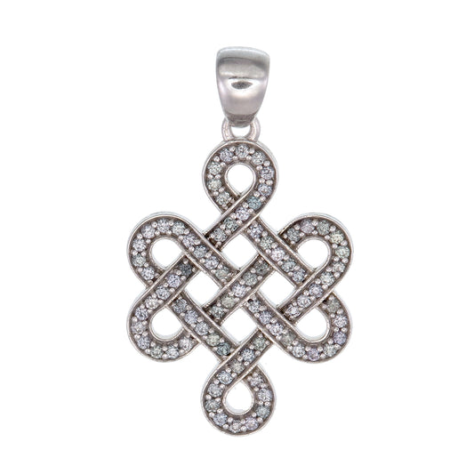 Alexandrite Shrivatsa Endless Knot Sterling Silver Pendant