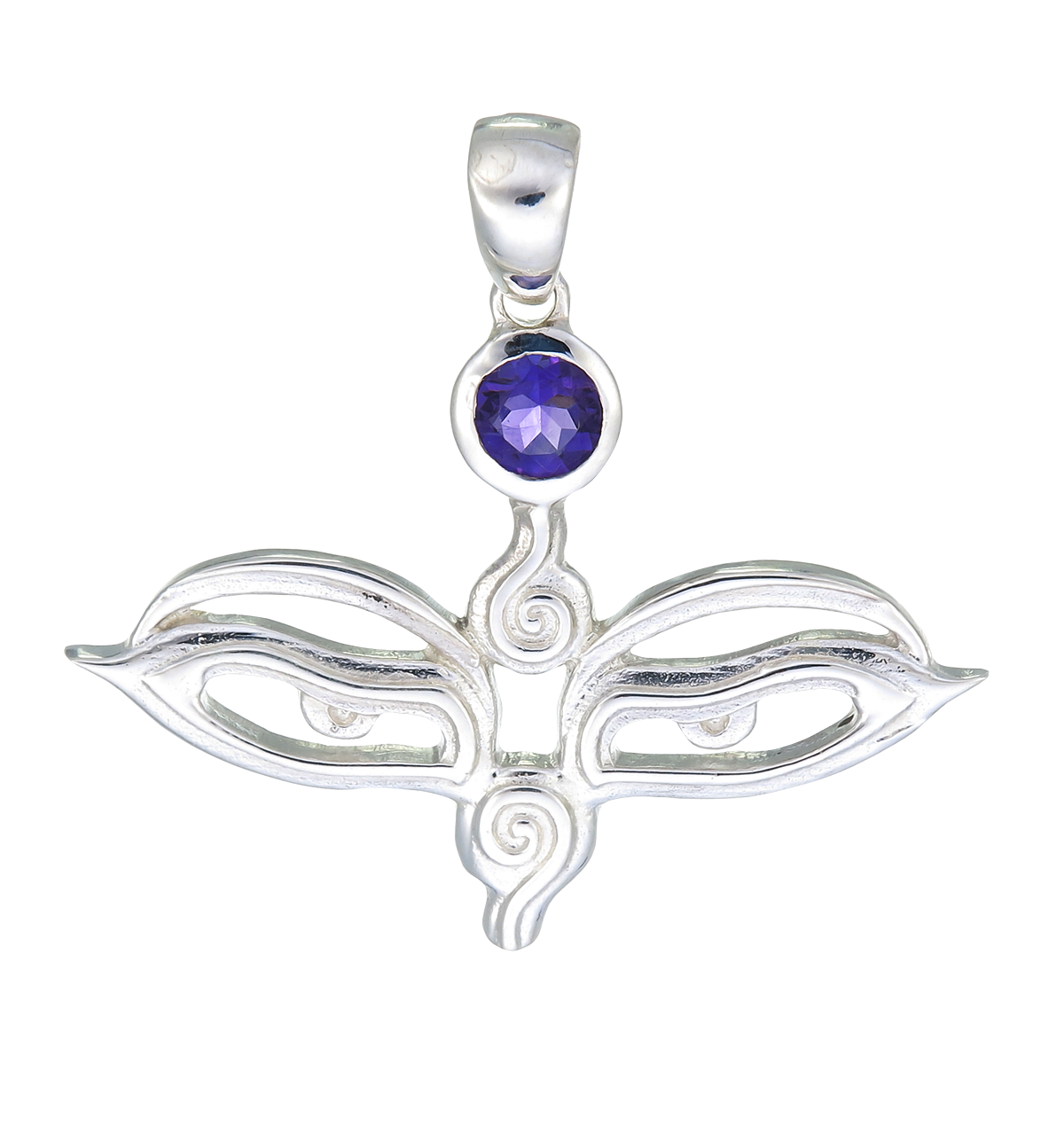 Grateful Dead Eyes of the World Amethyst Sterling Silver Pendant Plus Seva Donation