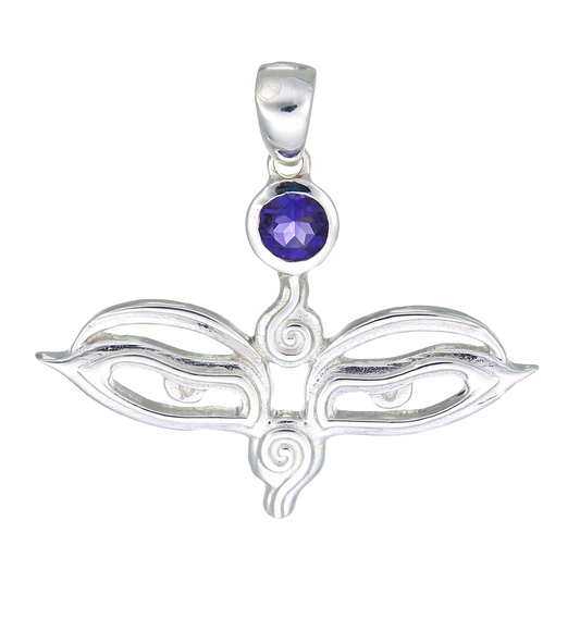 Grateful Dead Eyes of the World Amethyst Sterling Silver Pendant Plus Seva Donation