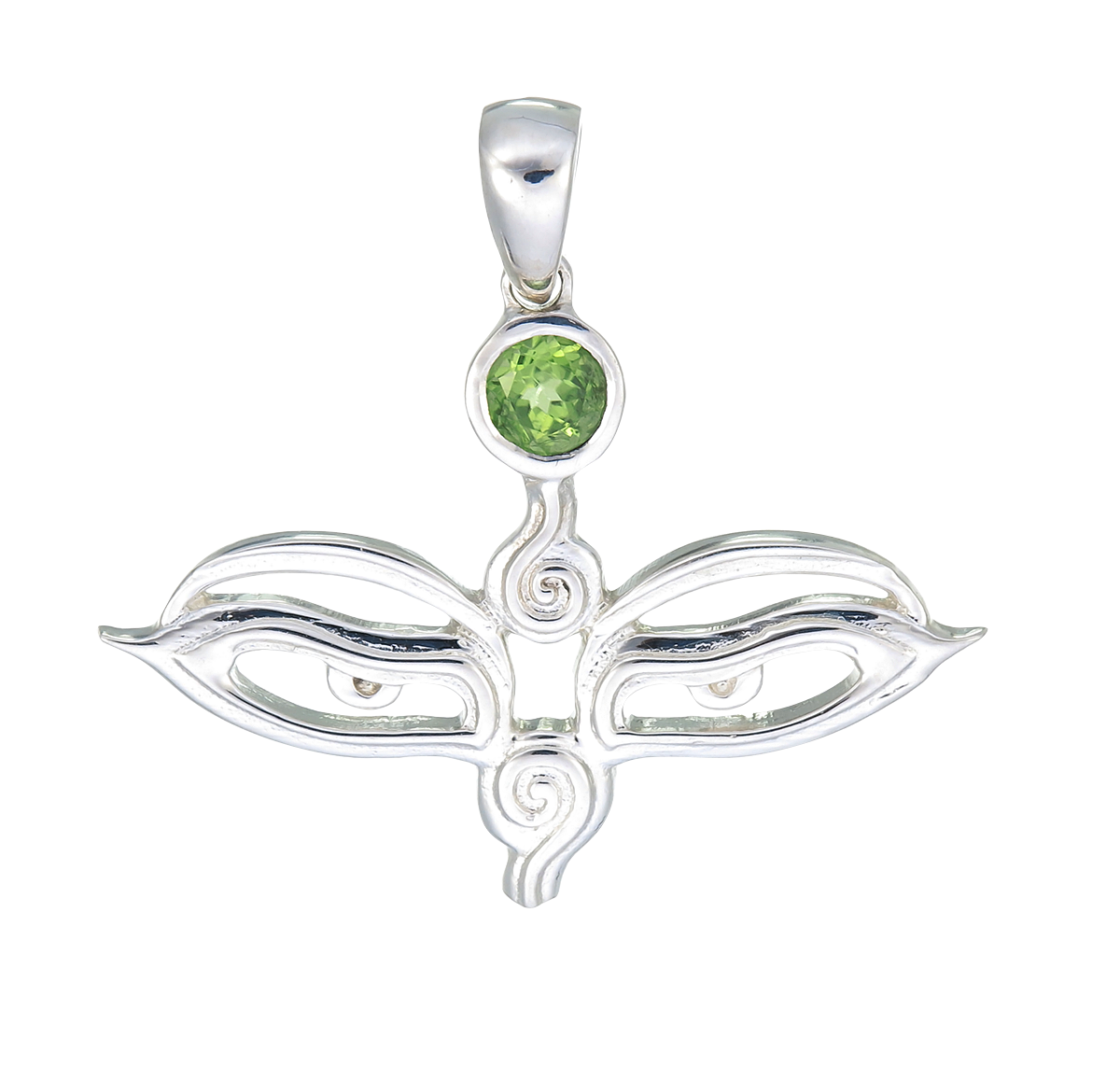 Eyes of the World Peridot Sterling Silver Pendant Plus Seva Donation