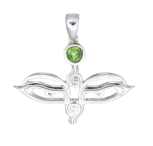 Eyes of the World Peridot Sterling Silver Pendant Plus Seva Donation