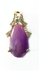 18K Gold Purple Sugilite and Diamond Pendant