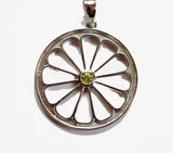 Citrus Sacred Geometry Silver Necklace with Peridot