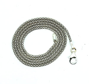 18" Micro Popcorn Sterling Silver Necklace Chain 1.5 mm