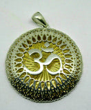 Silver and Gold Sacred Om Matrix Pendant Necklace