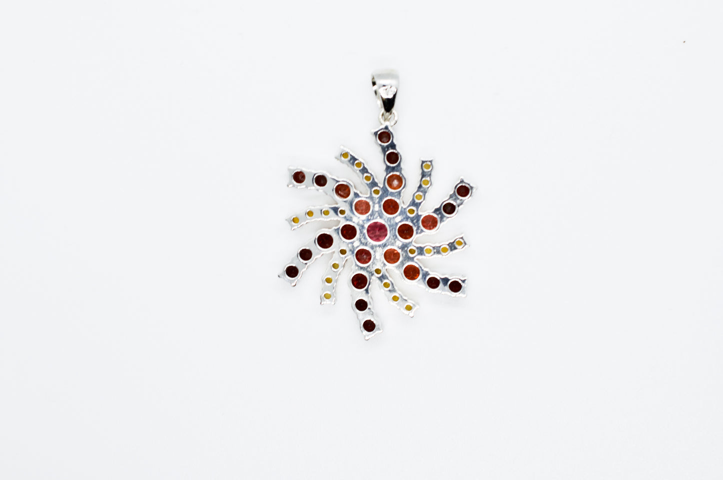 Mt. Langley Citrine & Garnet Sterling Silver Snowflake Necklace