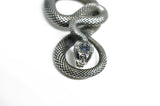 Snake Sterling Silver Necklace with Blue Sapphire (large)